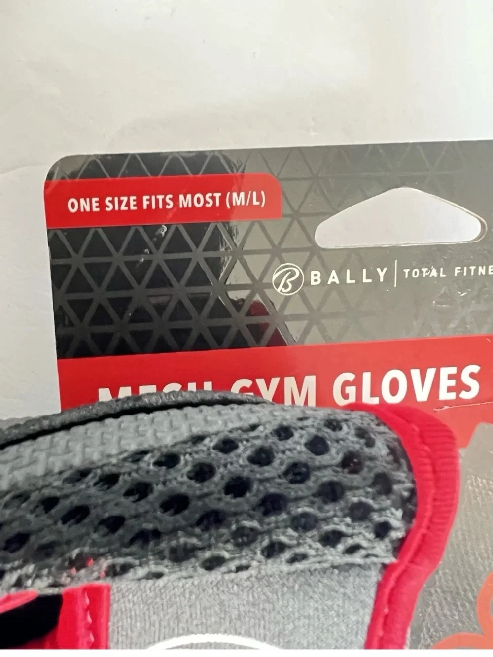 Bally Total Fitness Fingerless Mesh Training Gloves One Size Fits Most M/L